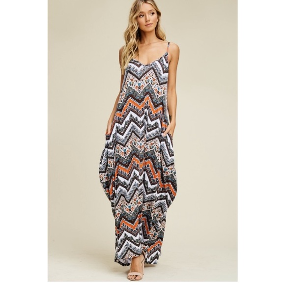 (LAST ONE) Floral Striped Print Dress - Picture 2 of 4